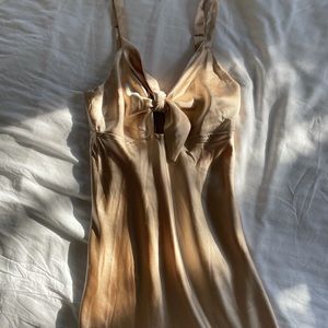 Selfie Leslie Satin Midi Dress Gold